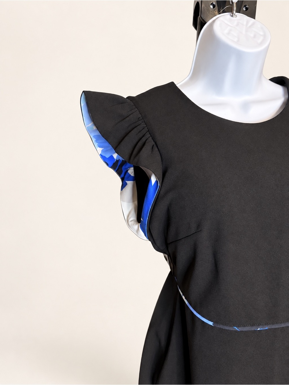 Calvin Klein Black Midi Sheath Dress with Flutter Sleeves - Picture 7 of 9
